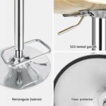 Artiss 4x Bar Stools Adjustable Leather Chairs - Image 6