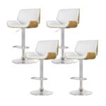 Artiss 4x Bar Stools Adjustable Leather Chairs - Image 7