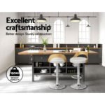 Artiss 2x Bar Stools Adjustable Leather Padded White - Image 4