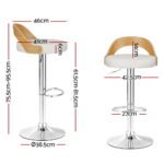Artiss 4x Bar Stools Adjustable Leather Padded White - Image 2