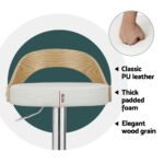 Artiss 4x Bar Stools Adjustable Leather Padded White - Image 5