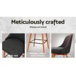 Artiss 2x Bar Stools Swivel Seat Wooden Charcoal - Image 5