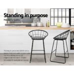 Artiss 2x Bar Stools Padded Seat Metal - Image 4