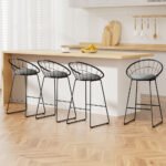 Artiss 4x Bar Stools Padded Seat Metal