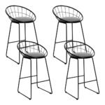 Artiss 4x Bar Stools Padded Seat Metal - Image 7