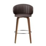 2x Artiss Bar Stools Dining Chairs Contoured Leather Wood Stool - Image 3