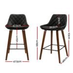 Artiss 4x Bar Stools PU Seat Wooden - Image 2