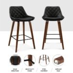 Artiss 4x Bar Stools PU Seat Wooden - Image 5