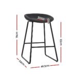 Artiss 2x Bar Stools Kitchen Dining Chairs Counter Stool PU Leather Metal - Image 2