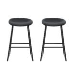 Artiss 2x Bar Stools Kitchen Dining Chairs Counter Stool PU Leather Metal - Image 3