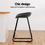 Artiss 2x Bar Stools Kitchen Dining Chairs Counter Stool PU Leather Metal - Image 4