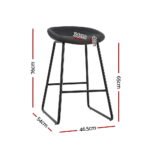Artiss 4x Bar Stools Kitchen Dining Chairs Counter Stool PU Leather Metal - Image 2