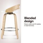 Artiss 2x Bar Stools Swivel Dining Chairs Low Back Counter Seat PU Cushion - Image 6