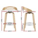 Artiss 4x Bar Stools Swivel Dining Chairs Low Back Counter Seat PU Cushion - Image 2