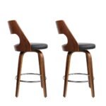 Artiss 2x Bar Stools Swivel Leather Chair 76cm - Image 3