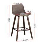 Artiss Bar Stools Kitchen Counter Barstools Leather Wooden Chairs x2 - Image 2