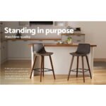 Artiss Bar Stools Kitchen Counter Barstools Leather Wooden Chairs x2 - Image 5