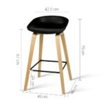 4x Artiss Bar Stools Kitchen Counter Stool Dining Chairs Wooden Black - Image 2