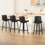 Artiss Bar Stools Kitchen Leather Barstools Swivel Wooden Chairs X4 - Image 7