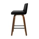Artiss 4x Bar Stools Swivel Leather Padded Wooden - Image 3