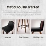Artiss 4x Bar Stools Swivel Leather Padded Wooden - Image 4