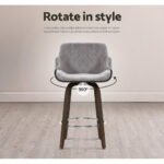 Artiss Bar Stools Swivel Velvet Padded Wooden - Image 4