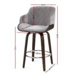 Artiss 2x Bar Stools Swivel Velvet Padded Wooden - Image 2