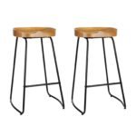 Artiss 2x Bar Stools Tractor Seat 75cm Wooden - Image 8