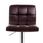 Artiss 2x Bar Stools Leather Gas Lift Brown - Image 3