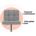 Artiss 2x Bar Stools Kitchen Dining Chairs Counter Stool Gas Lift Fabric Grey - Image 6