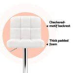 Artiss 4x Bar Stools Leather Gas Lift White - Image 5