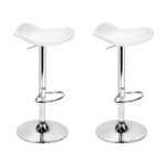 Artiss 2x Bar Stools Leather Gas Lift Chair White - Image 8