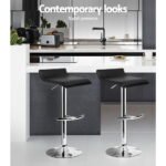 Artiss 4x Bar Stools Adjustable Gas Lift Chairs Black - Image 4