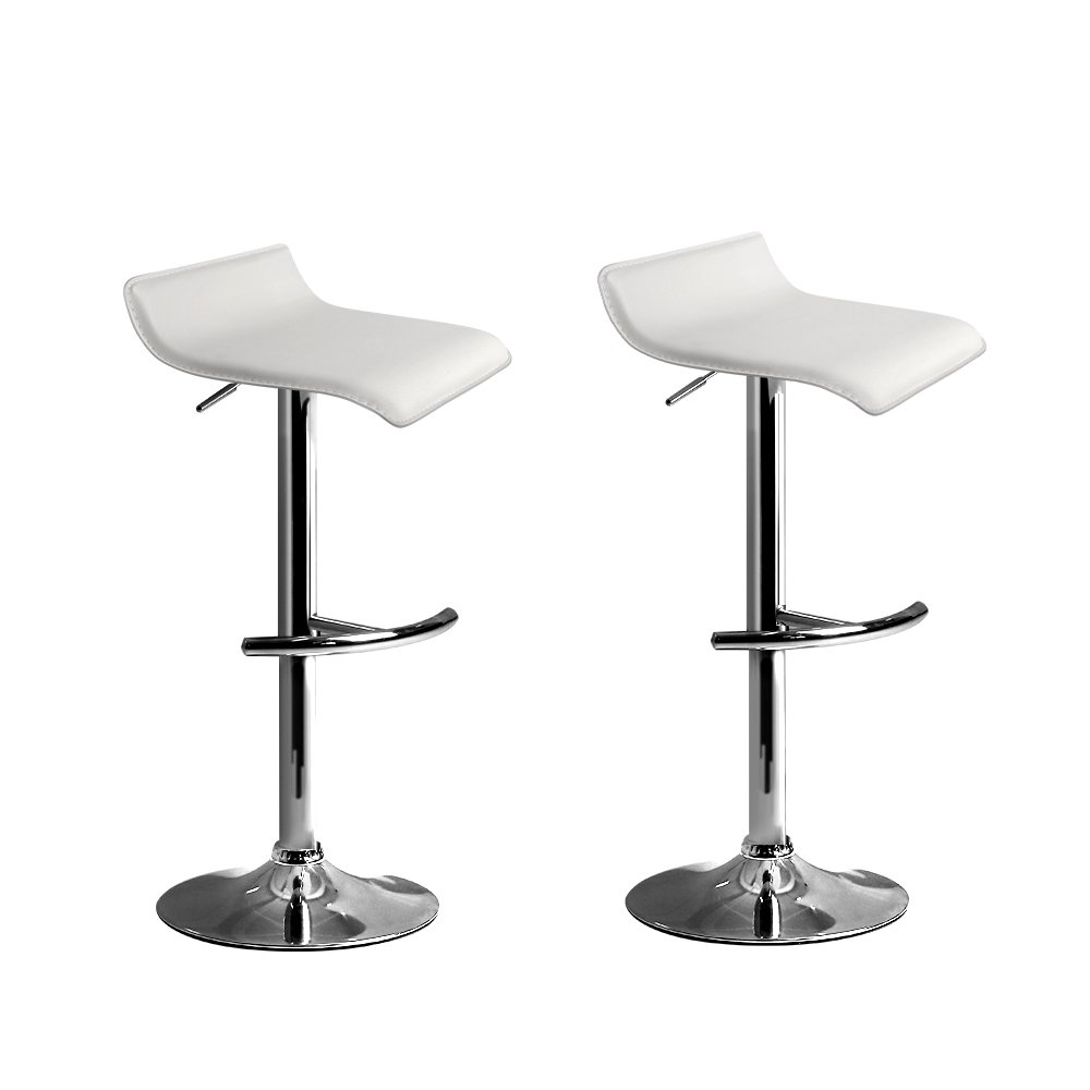 BA-TW-NEWT706-WH-X2-202503051322-00.jpg Artiss 2x Bar Stools Adjustable Gas Lift Chairs White - Image 1
