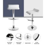 Artiss 2x Bar Stools Adjustable Gas Lift Chairs White - Image 5
