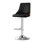 Artiss Bar Stool Bentwood Swivel Adjustable Kitchen Counter Stool Leather Black