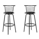 Artiss 2x Bar Stools Swivel Leather Padded Metal - Image 3