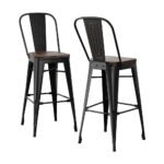 2x Artiss Metal Bar Stools Wooden Seat Retro Counter Stool - Image 7