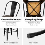 2x Artiss Metal Bar Stools Wooden Seat Retro Counter Stool - Image 6