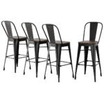 4x Artiss Metal Bar Stools Wooden Seat Retro Counter Stool - Image 7