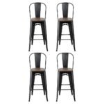 4x Artiss Metal Bar Stools Wooden Seat Retro Counter Stool - Image 3