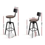 Artiss Bar Stools Kitchen Counter Chairs Vintage Metal Chairs - Image 2
