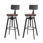 Artiss Bar Stools Kitchen Counter Chairs Vintage Metal Chairs x2 - Image 3