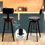 Artiss Bar Stools Kitchen Counter Chairs Vintage Metal Chairs x2 - Image 6