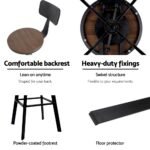 Artiss 4x Bar Stools Kitchen Dining Chairs Adjustable Wood Stool w/Backrest - Image 4