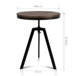 Artiss Bar Table 67-86CM Height Round Brown - Image 2
