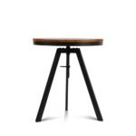 Artiss Bar Table 67-86CM Height Round Brown - Image 4