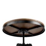 Artiss Bar Table 67-86CM Height Round Brown - Image 6