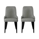 Artiss Dining Chairs Set of 2 Linen Fabric Grey - Image 3