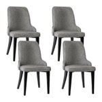 Artiss Dining Chairs Set of 4 Linen Fabric Grey